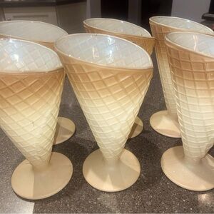 Mcm Italian Made Waffle Cone Glasses.